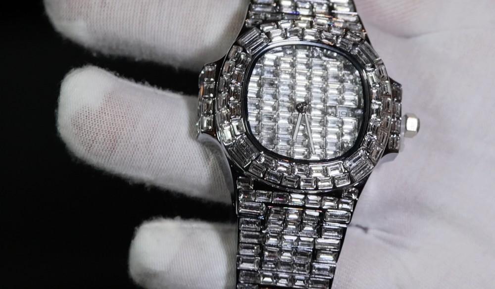 Iced Out Watch | Baguette Diamond Watch | Buss Down Watch | Hip Hop Watch