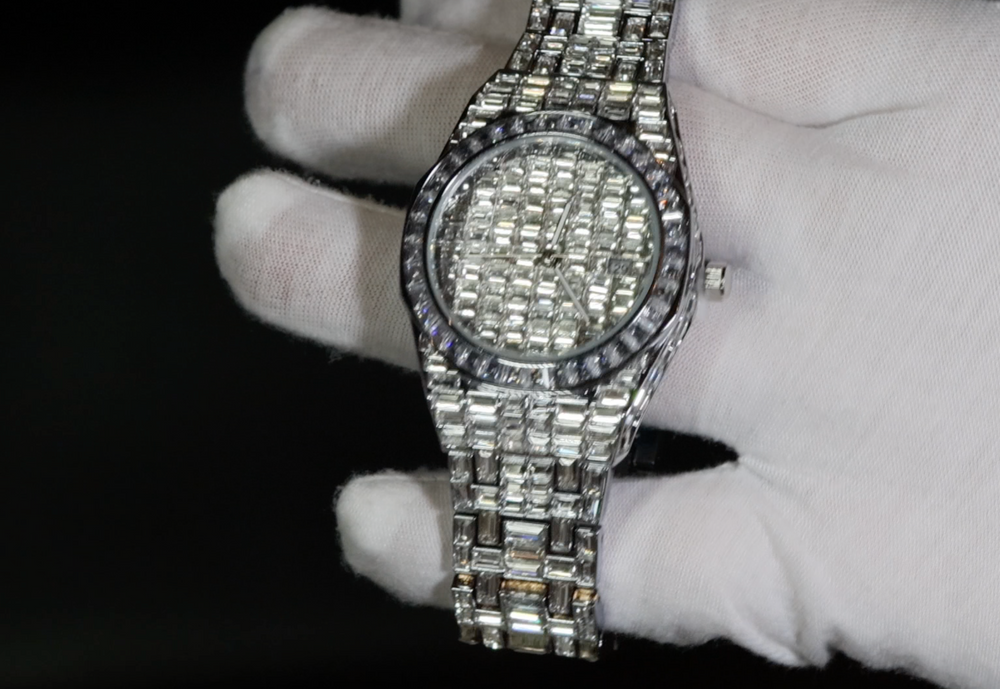 moissanite baguette diamond watch