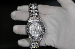 moissanite baguette diamond watch