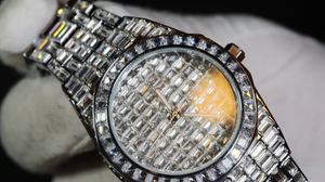 Iced Out Watch | Iced Watch | Mens Baguette Diamond Watch | Hip Hop Diamond Watch