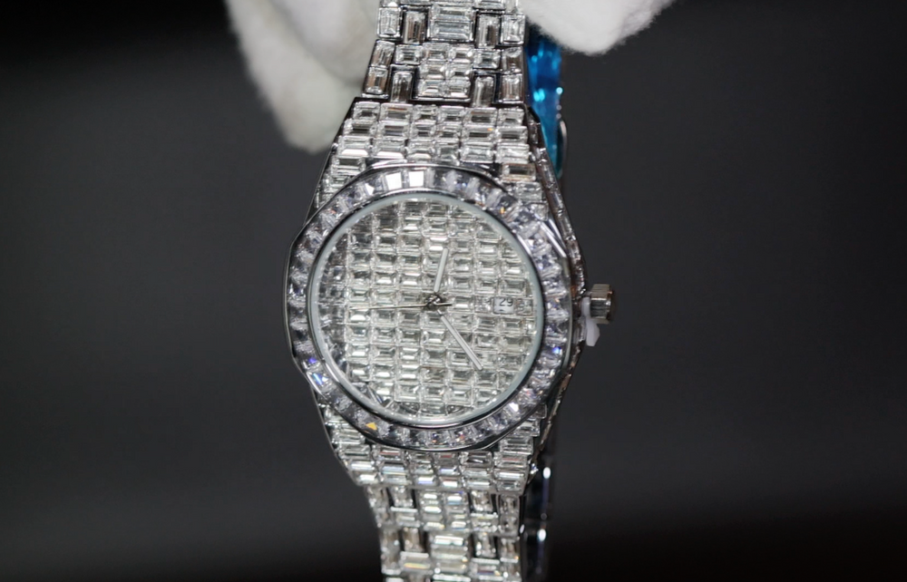 moissanite baguette diamond AP watch