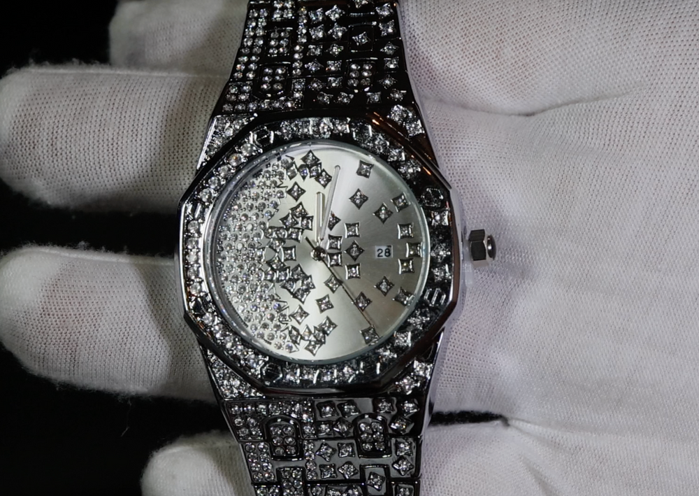 mens moissanite diamond watch