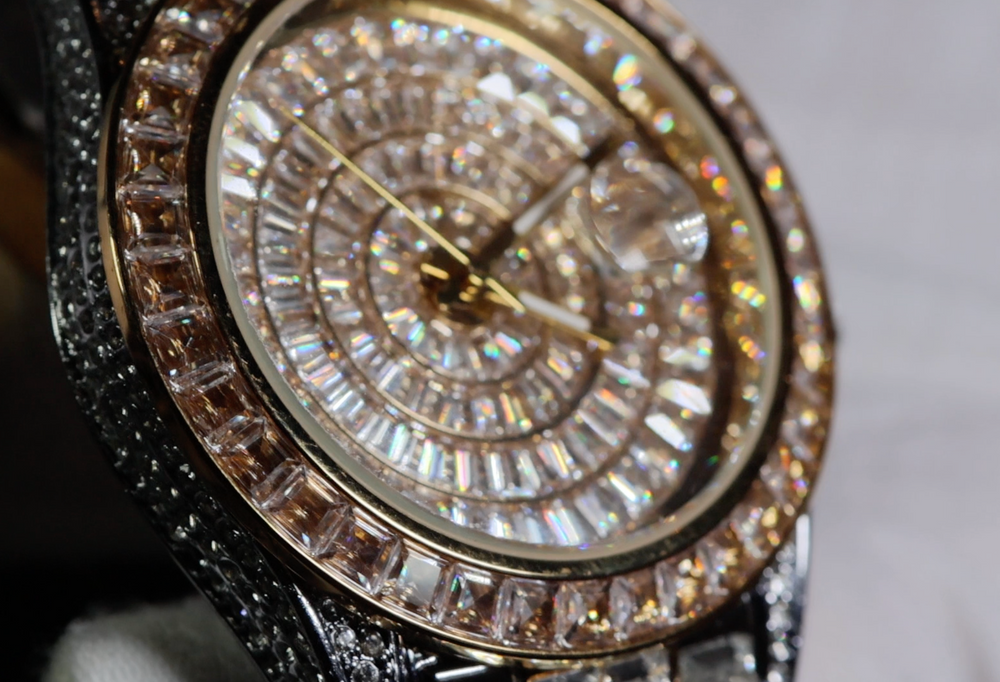 moissanite baguette diamond rolex watch