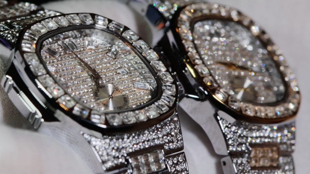 Moissanite Baguette Diamond Patek Watch