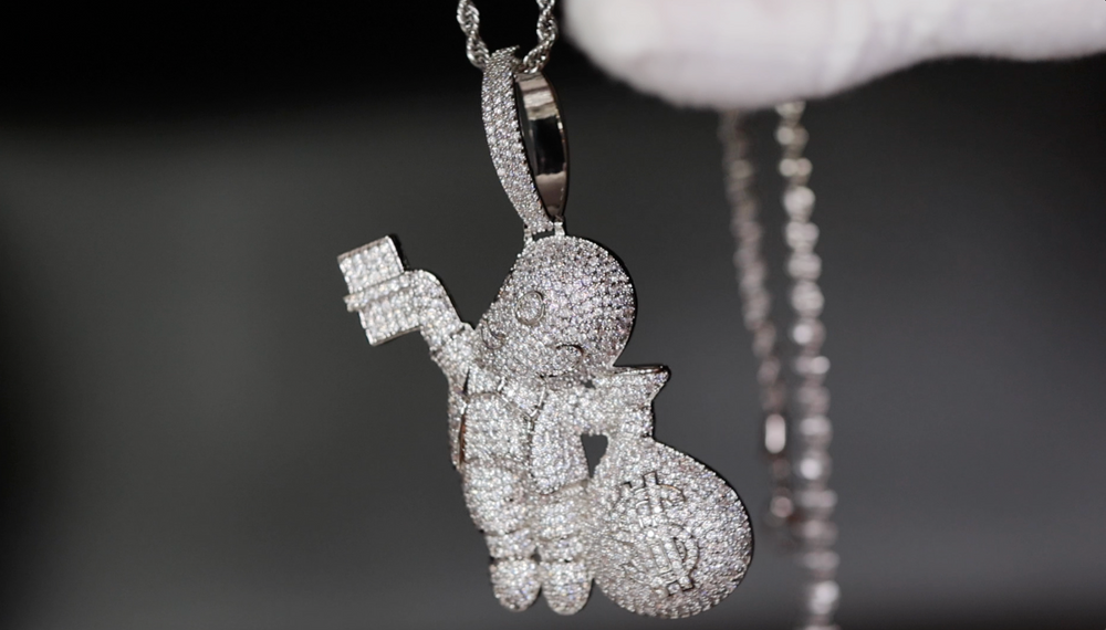 Money Bag Pendant | Iced Out Pendant | Hip Hop Pendant | Richie Rich Diamond Pendant