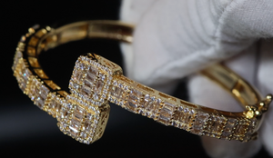 Gold Bracelet | Iced Out Bracelet | Gold Baguette Diamond Bracelet