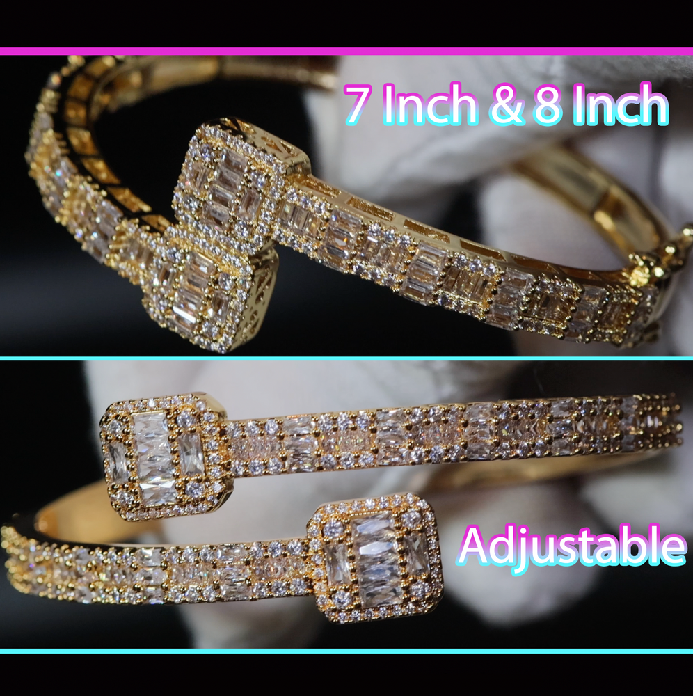 
            
                Load image into Gallery viewer, Gold Baguette Diamond Bracelet
            
        