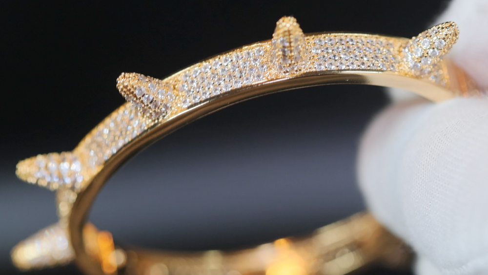 
            
                Load image into Gallery viewer, Iced Out Bracelet | Womens Bracelet | Mens Bracelet | Diamond Bracelet | Spiked Bracelet | Hip Hop Bracelet | Cuff Bracelet | Bracelets
            
        
