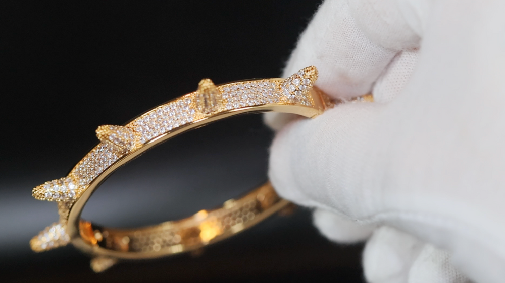 
            
                Load image into Gallery viewer, Iced Out Bracelet | Womens Bracelet | Mens Bracelet | Diamond Bracelet | Spiked Bracelet | Hip Hop Bracelet | Cuff Bracelet | Bracelets
            
        