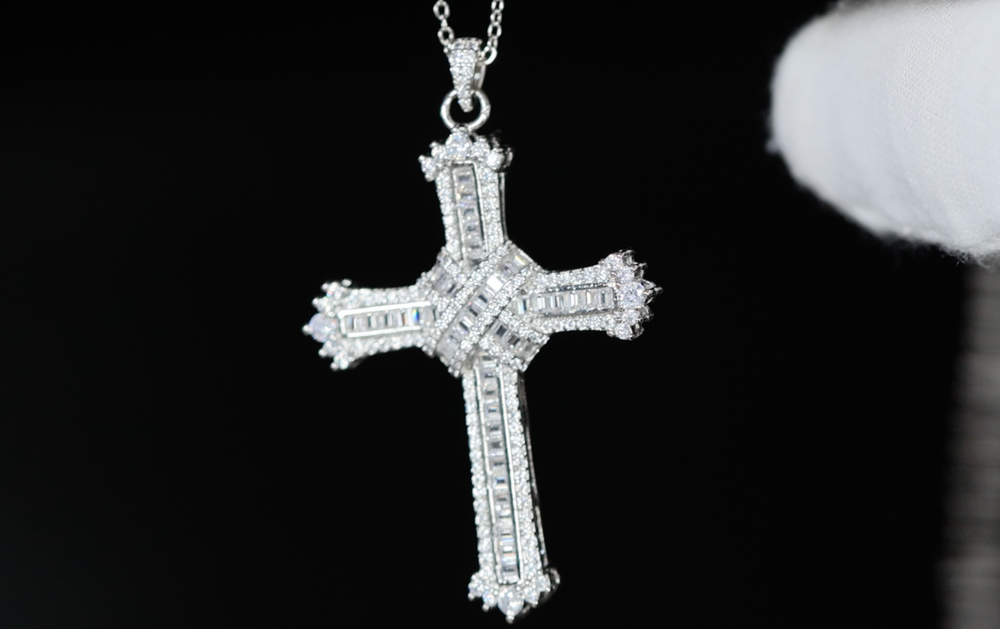 Baguette Diamond Cross Pendant | Iced Out Cross Pendant