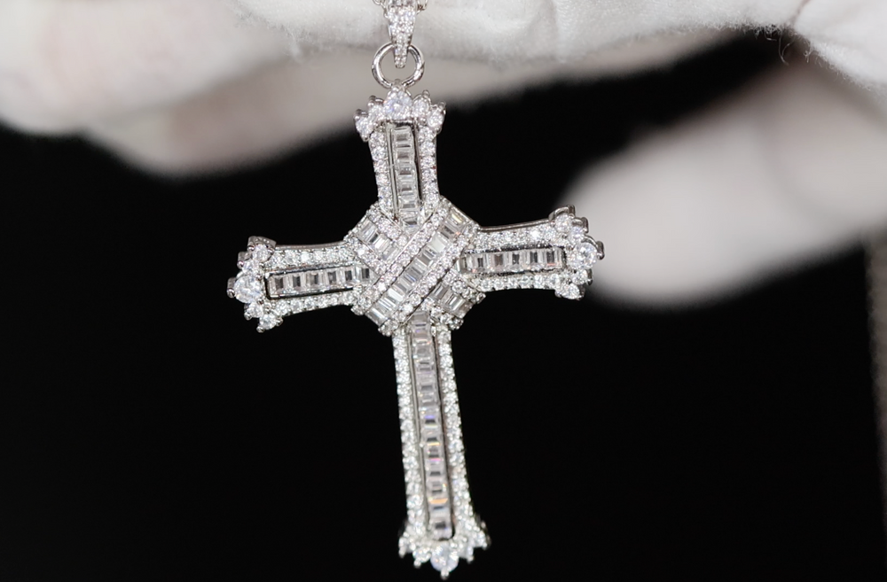 Baguette Diamond Cross Pendant | Iced Out Cross Pendant