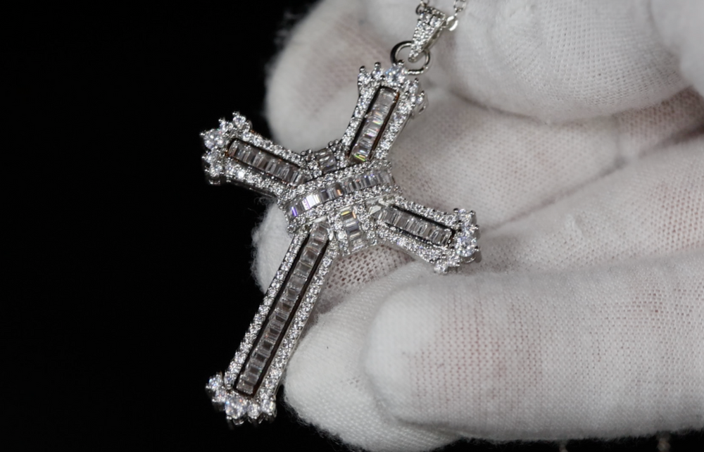 Baguette Diamond Cross Pendant | Iced Out Cross Pendant