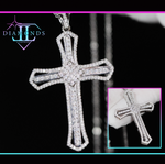 Iced out diamond cross pendant