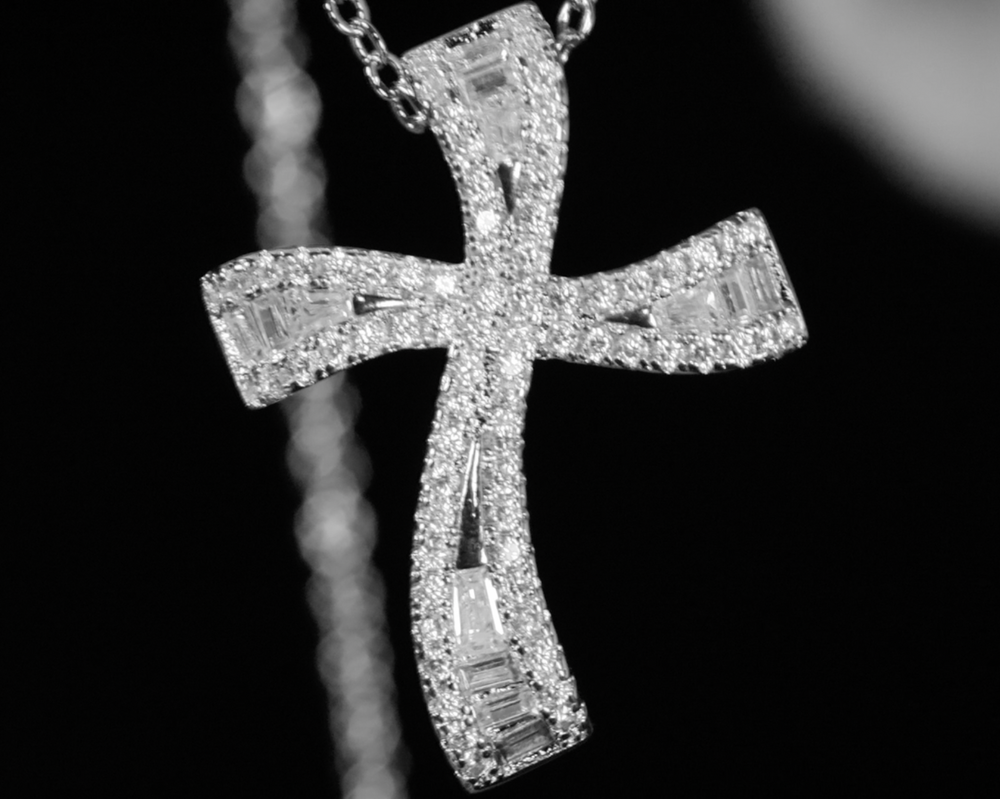 
            
                Load image into Gallery viewer, Small Diamond Cross Pendant | Womens Diamond Cross Pendant
            
        
