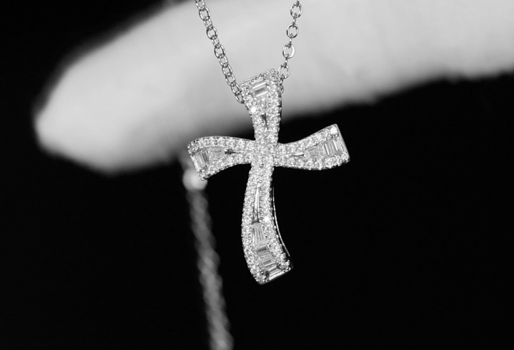 Small Diamond Cross Pendant | Womens Diamond Cross Pendant