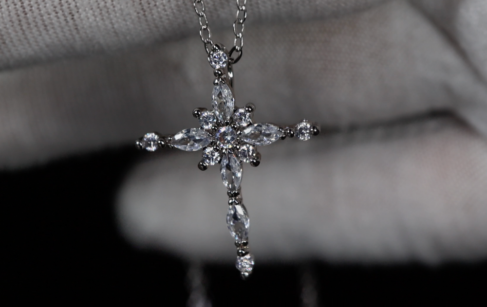 Small Diamond Cross Pendant | Womens Diamond Cross Pendant