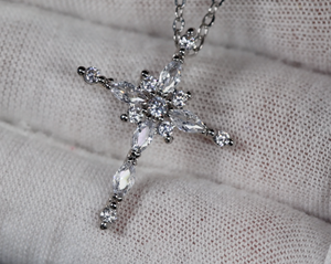 Small Diamond Cross Pendant | Womens Diamond Cross Pendant