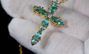 Blue Diamond Cross Pendant | Green Diamond Cross Pendant