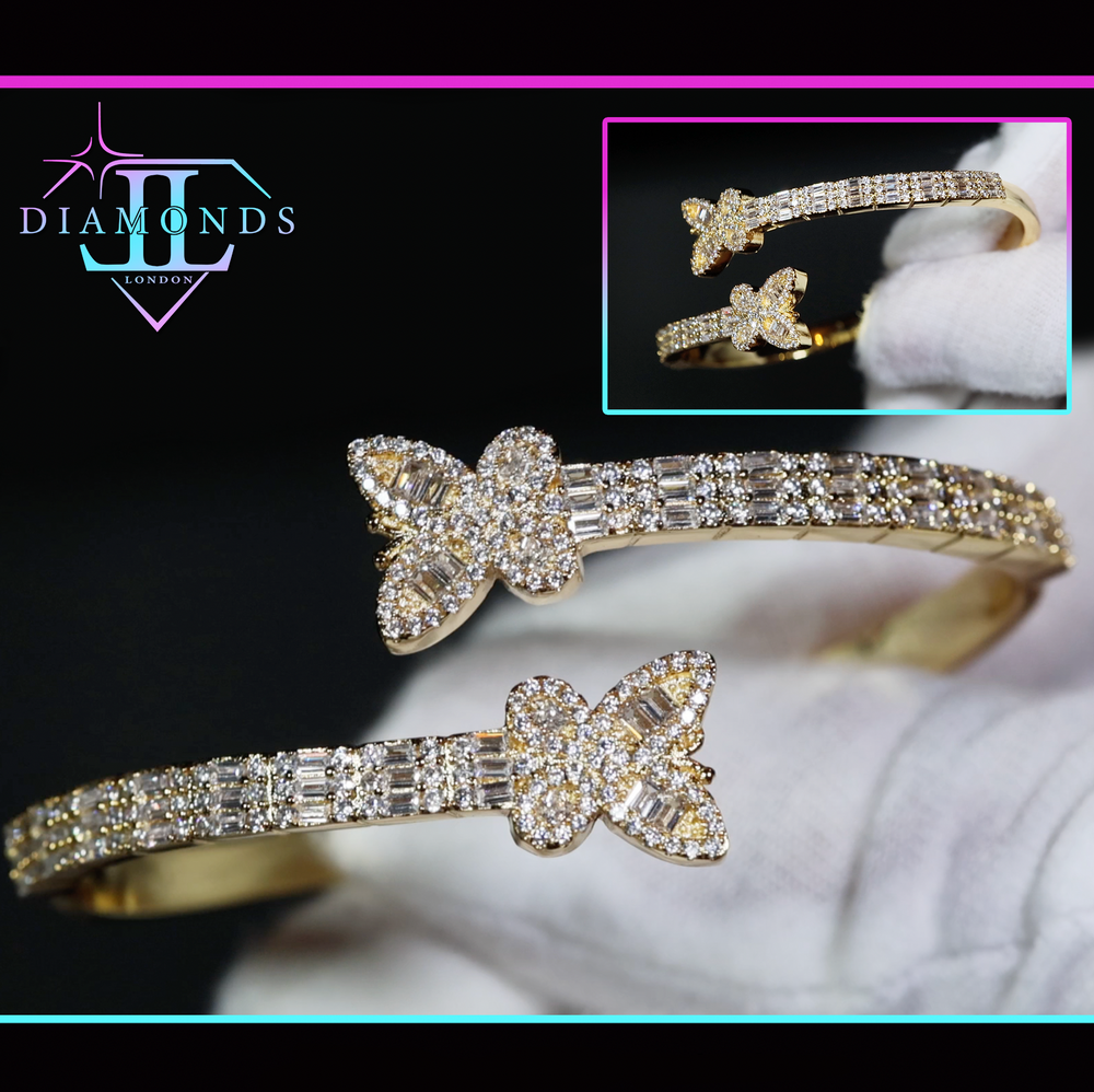 Gold Diamond Butterfly Bracelet