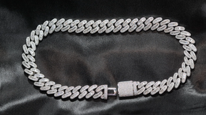 Baguette Diamond Cuban Link Chain | Silver Iced Out Chain | Mens Cuban Hip Hop Chain