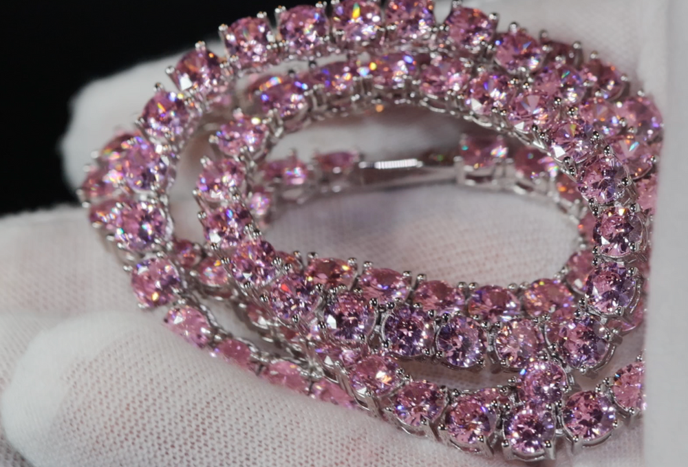 Pink Diamond Tennis Chain