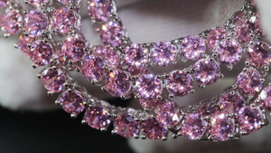 Pink Diamond Tennis Necklace