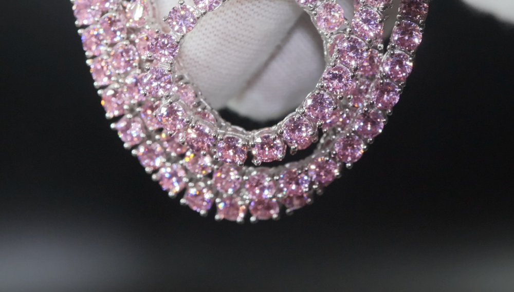 
            
                Load image into Gallery viewer, Pink Diamond Tennis Chain
            
        