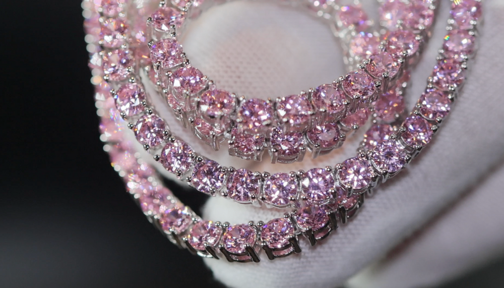 
            
                Load image into Gallery viewer, Pink Diamond Tennis Chain
            
        