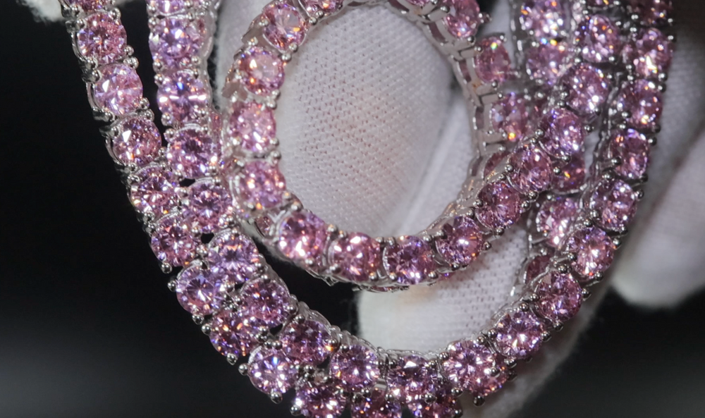 
            
                Load image into Gallery viewer, Pink Diamond Tennis Necklace
            
        