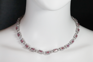 Pink Diamond Tennis Necklace