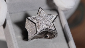 mens iced out star ring