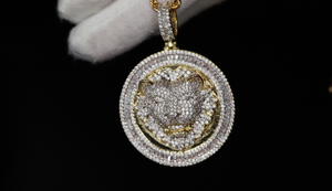 Iced Out Lion Pendant | Baguette Diamond Lion Pendant | Baguette Iced Out Pendant