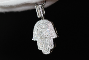 Hamsa Pendant | Diamond Hand Pendant | Muslim Pendant | Hip Hop Iced Pendants