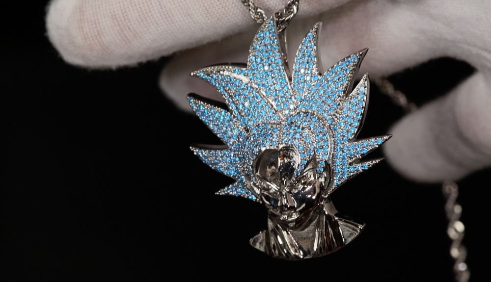 Iced Out Goku Pendant | Diamond Goku Pendant | Hip hop Necklace | Iced Out Pendant