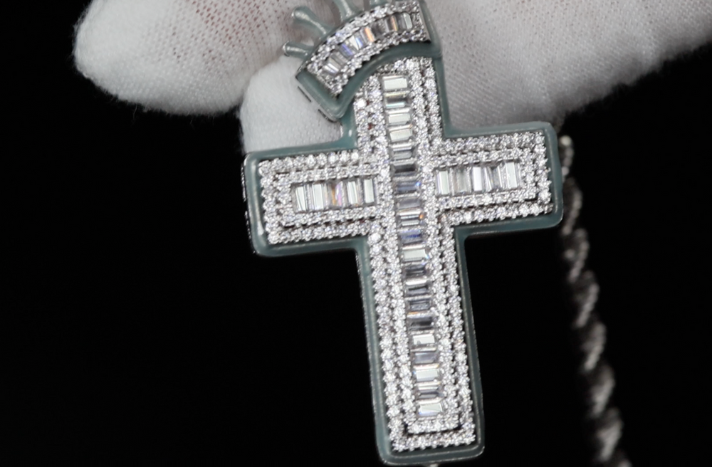 Hip Hop Cross Pendant | Iced Out Cross Pendant | Baguette Cross Pendant