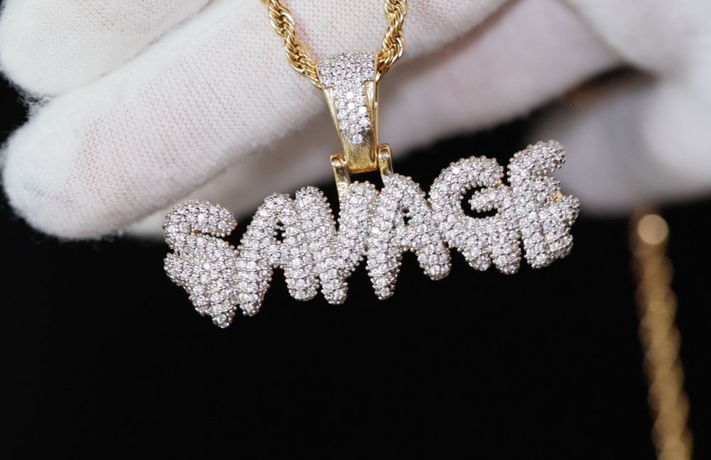 Iced out savage pendant | Hip hop pendants | Iced out pendants | Hip hop jewellery