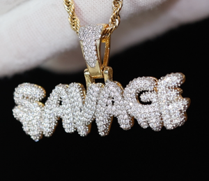 Iced out savage pendant | Hip hop pendants | Iced out pendants | Hip hop jewellery