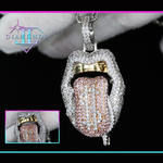 Iced Out Tongue Pendant