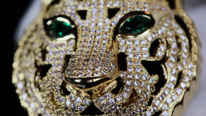 Iced Out Tiger Pendant | Diamond Tiger Pendant | Diamond Tiger Head Pendant