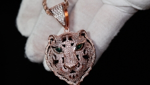 Iced Out Tiger Pendant | Diamond Tiger Pendant | Diamond Tiger Head Pendant