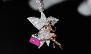 Womens Iced Out Pendant | Womens Hip Hop Pendant | Tinkerbell Pendant
