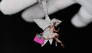 Womens Iced Out Pendant | Womens Hip Hop Pendant | Tinkerbell Pendant