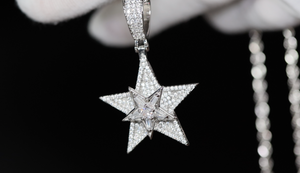 Iced Out Star Pendant | Hip Hop Star Pendant | Diamond Star Pendant