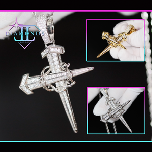 Iced out diamond cross pendant