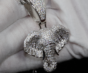 Elephant Diamond Pendant | Diamond Elephant Necklace | Elephant Head Pendant