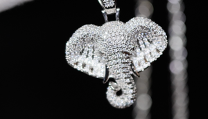 Elephant Diamond Pendant | Diamond Elephant Necklace | Elephant Head Pendant