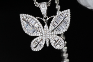 Butterfly Pendant | Diamond Butterfly Pendant | Baguette Diamond Butterfly Pendant