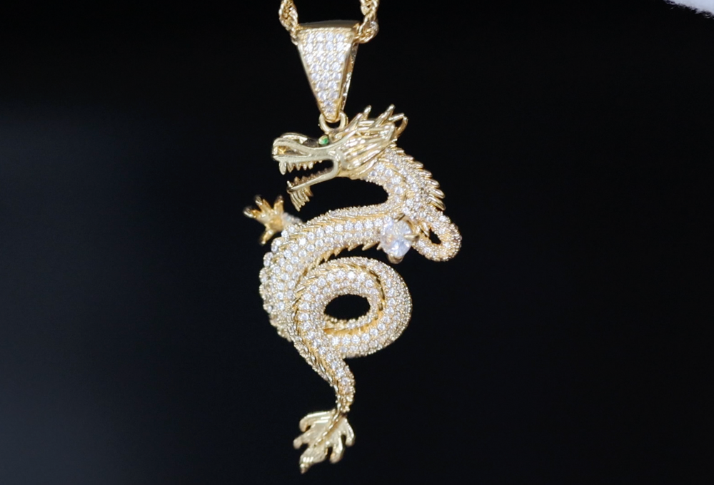 Diamond Dragon Pendant