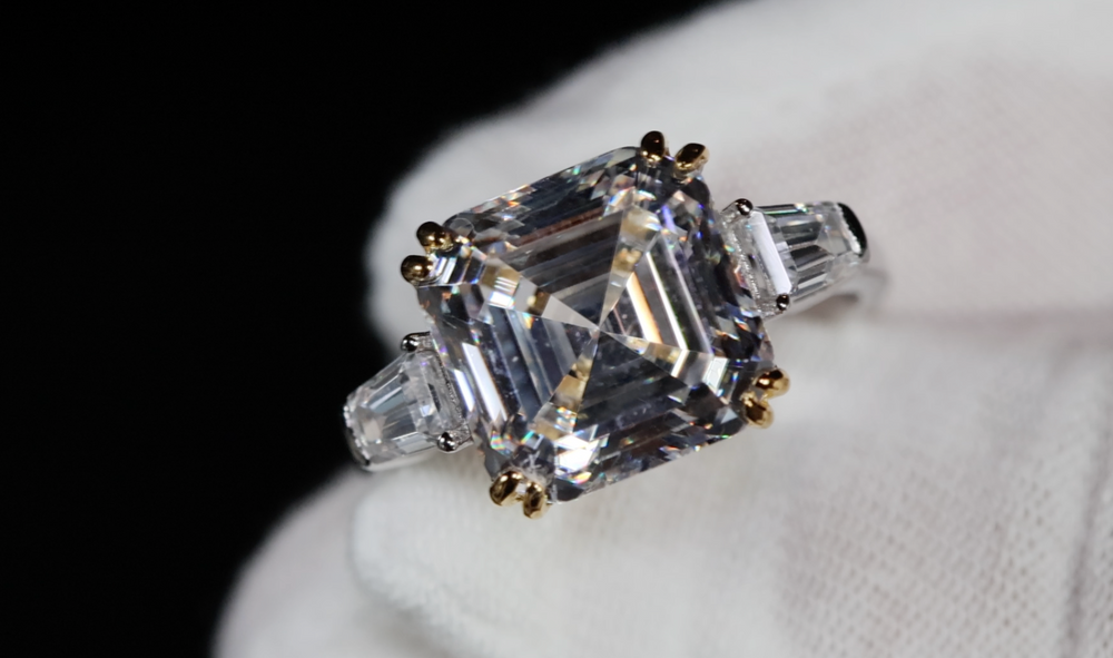 Asscher Lab Diamond Engagement Ring