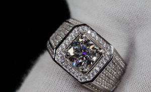 Mens Moissanite Diamond Ring